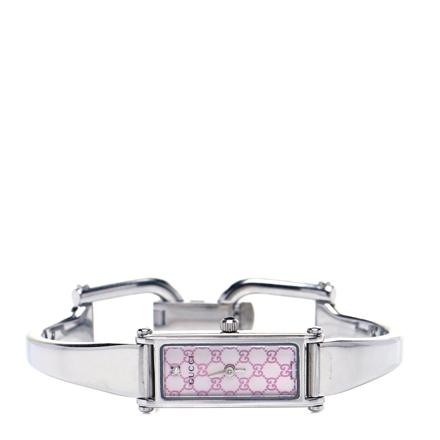 Stainless Steel Diamond Pink Mother of Pearl 12mm 1500L Horsebit Quartz Watch