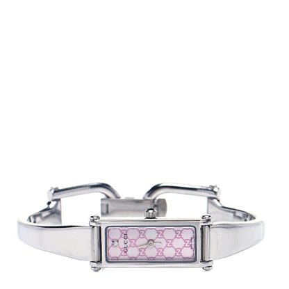 Gucci Stainless Steel Diamond Pink Mother of Pearl 12mm 1500L Horsebit Quartz Watch 2 of 5