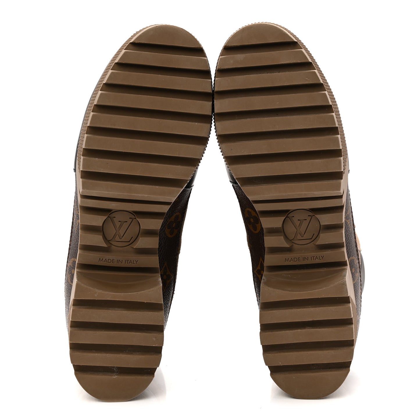 Suede Calfskin Monogram Laureate Platform Desert Boots 40 Taupe