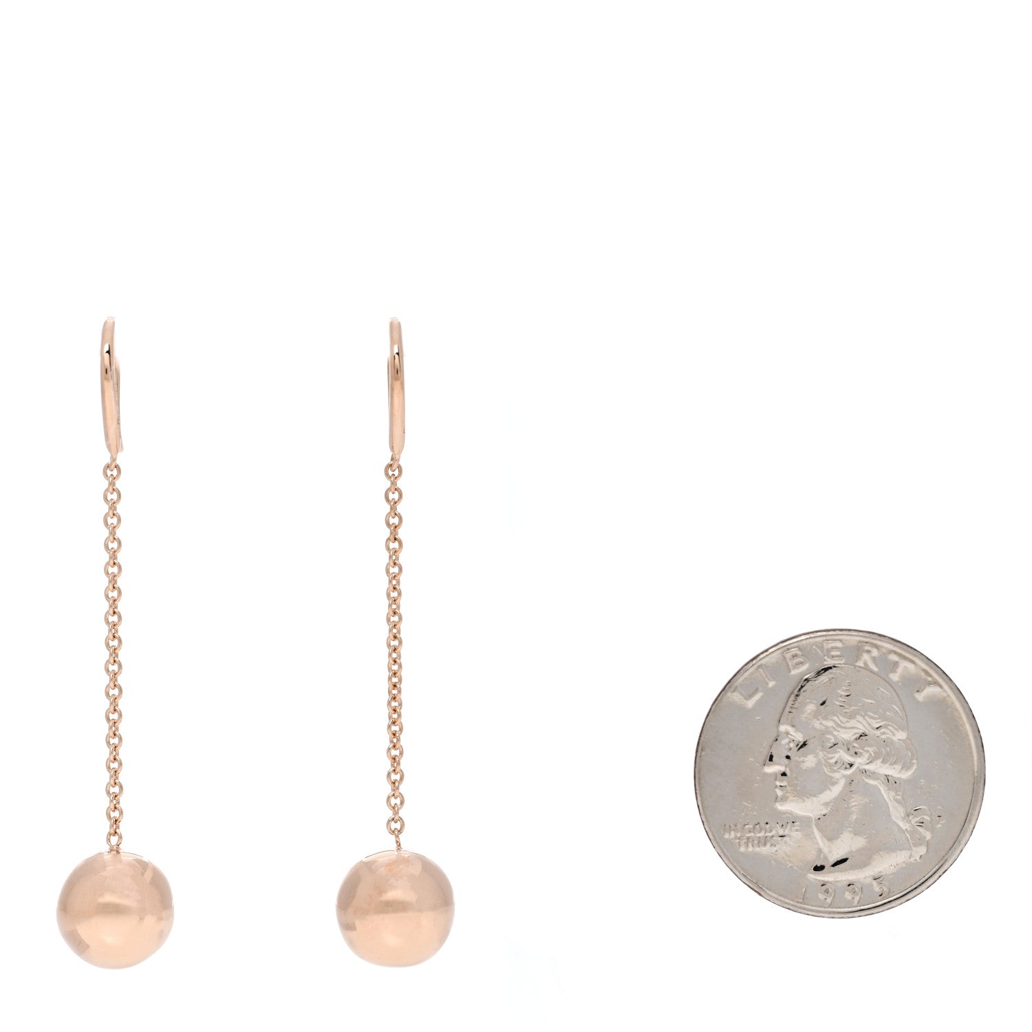 Tiffany 18K Rose Gold 10mm HardWear Ball Hook Drop Earrings 2 of 5