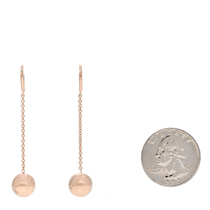 Tiffany 18K Rose Gold 10mm HardWear Ball Hook Drop Earrings 2 of 5