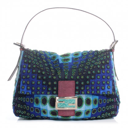 Fendi Beaded Lizard Trim Mama Baguette 1 of 7