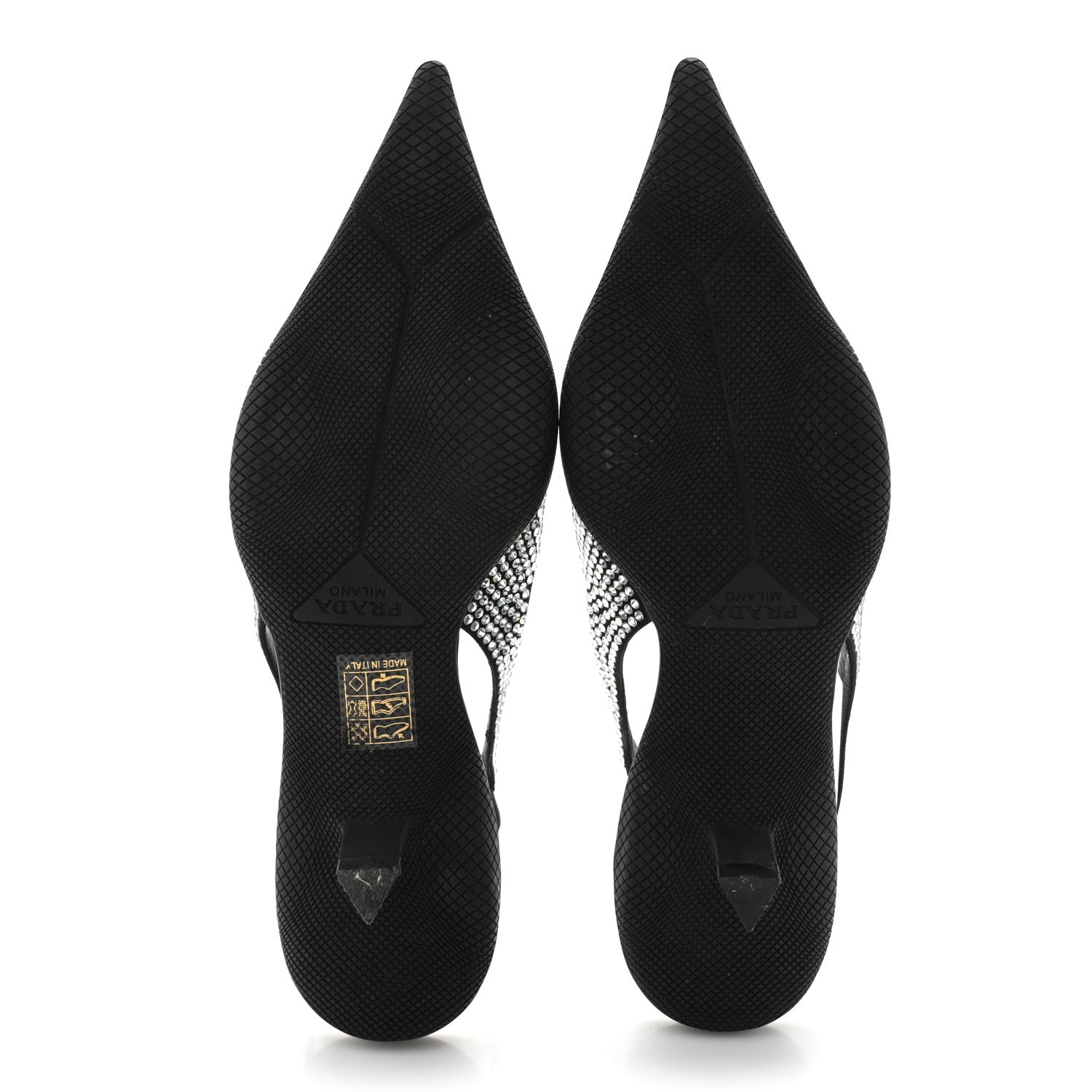 Prada Satin Crystal Logo 45mm Slingback Pumps 37 Cristal 5 of 12