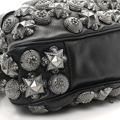 Burberry Calfskin Mason Warrior Studded Hobo Black 9 of 14
