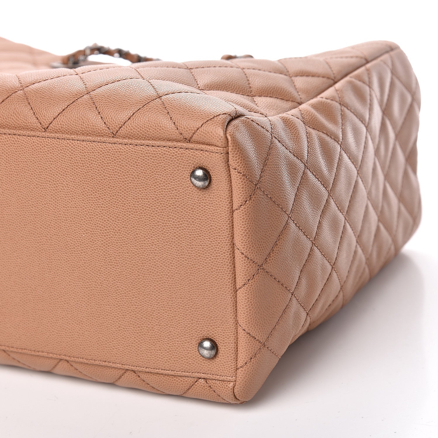 Chanel Caviar Quilted Large Coco Handle Shopping Tote Beige 9 of 10