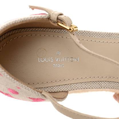 Louis Vuitton Canvas Monogram Starboard Espadrille Wedge Sandals 37 Rose Pop 7 of 12