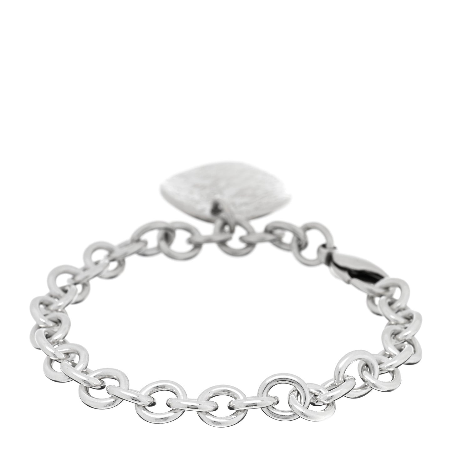 Sterling Silver Notes Round Tag Charm Bracelet