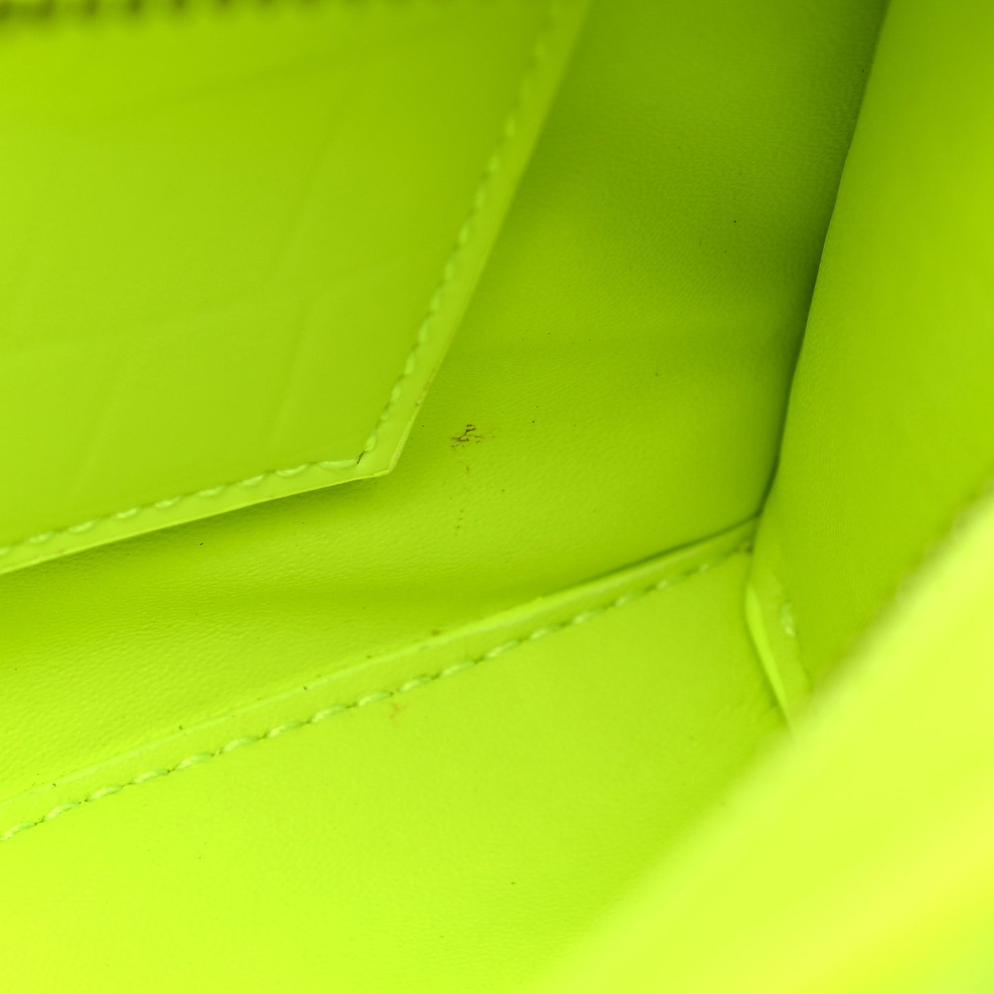 Semi Shiny Calfskin Crocodile Embossed Neo Classic Silver Hardware Mini City Fluo Yellow