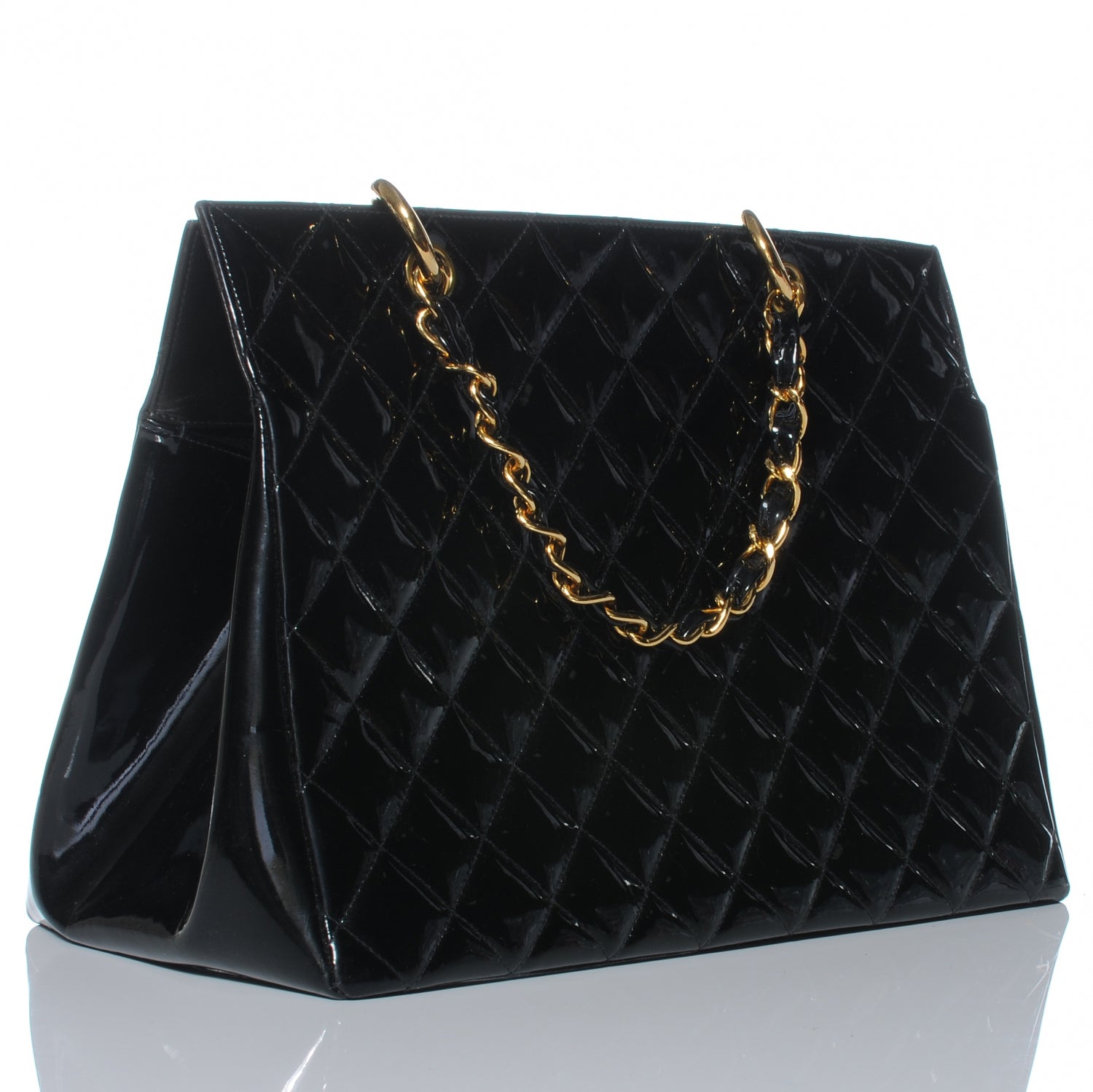 Chanel Patent Grand Shopping Tote GST Black 3 of 8