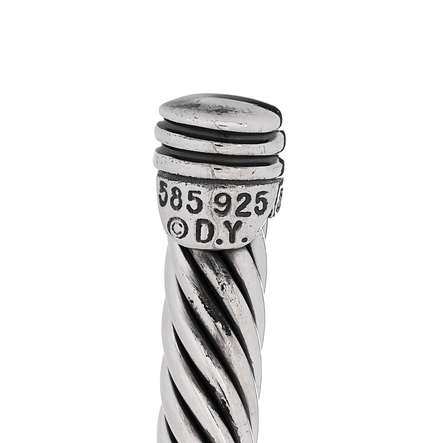David Yurman Sterling Silver 14K Yellow Gold 5mm Cable Classics Single Station Bracelet 3 of 3