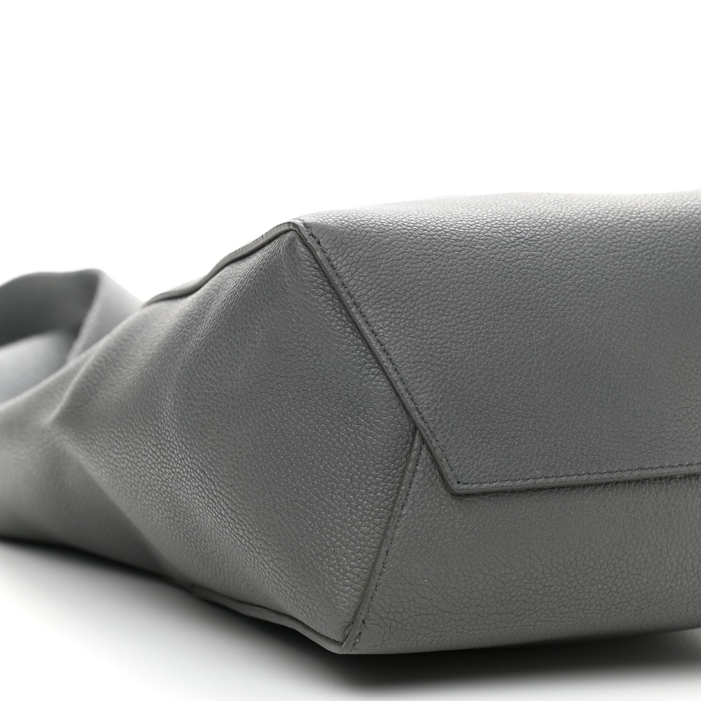 Soft Grained Calfskin Small Sangle Bucket Bag Grey
