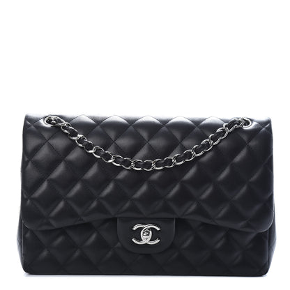 Chanel Lambskin Quilted Jumbo Double Flap Black 1 of 10