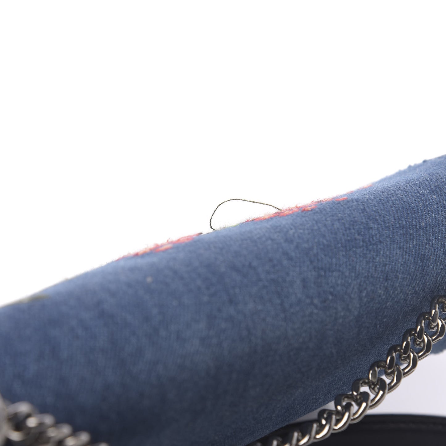 Eco Denim Embroidered Falabella Crossbody Cerulean