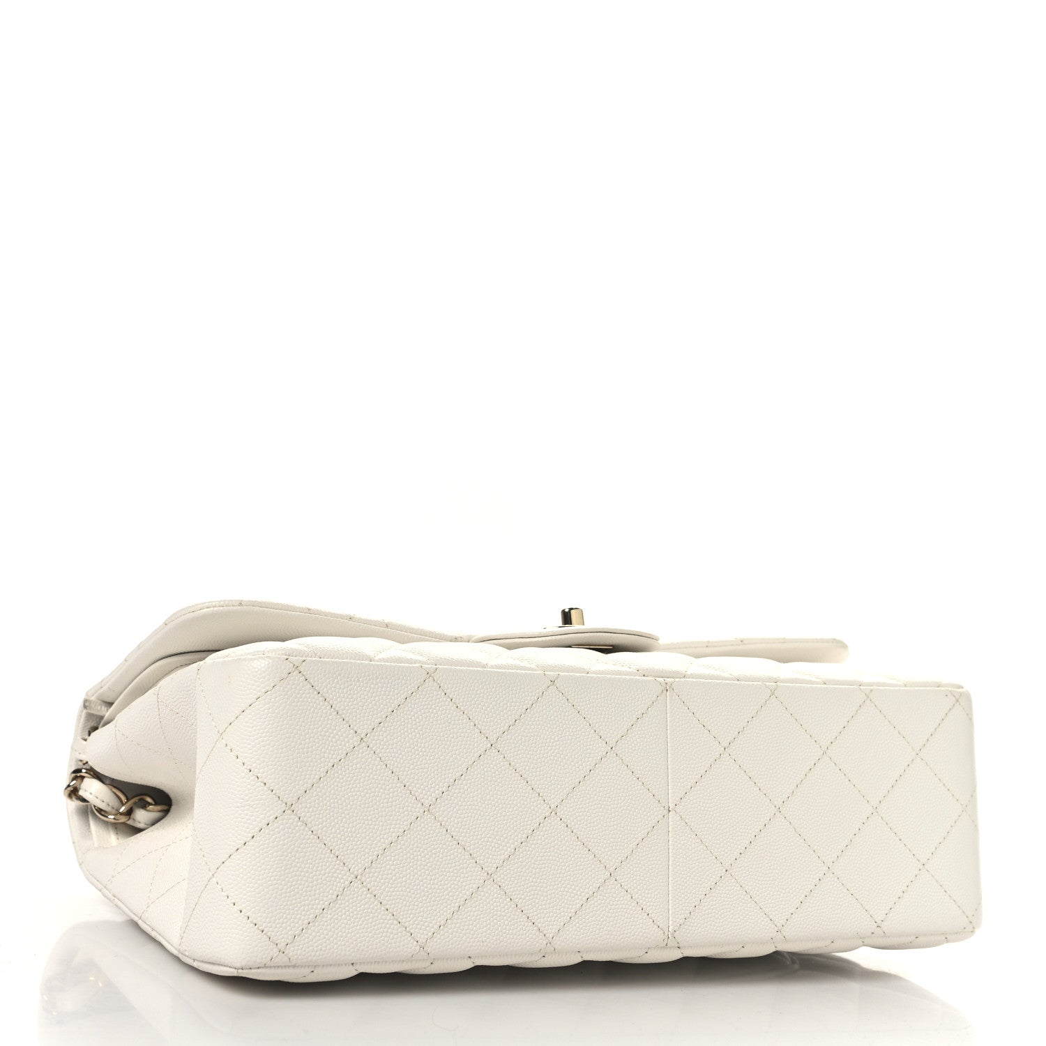 Chanel Caviar Quilted Jumbo Double Flap White 4 of 10