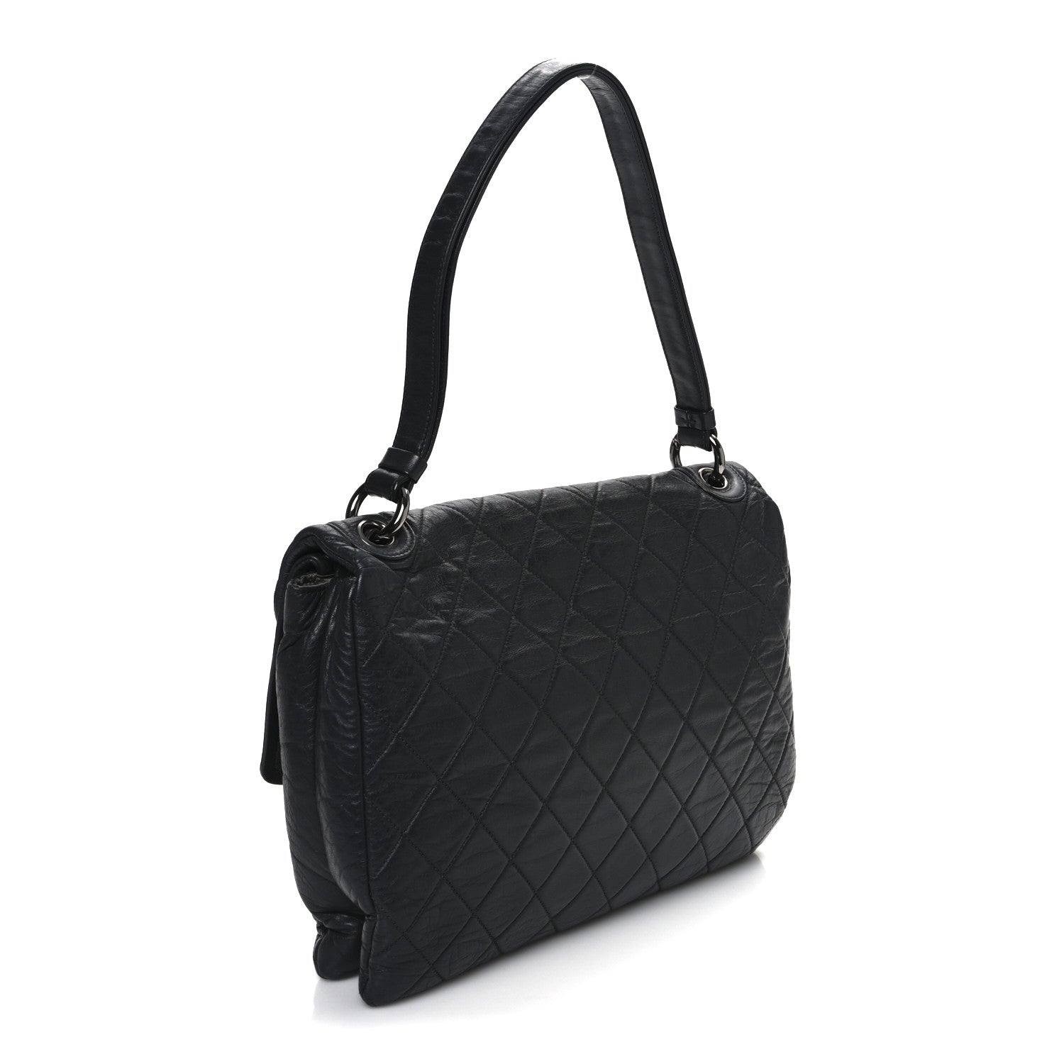Chanel Lambskin Quilted Padded Envelope Flap Black 3 of 11