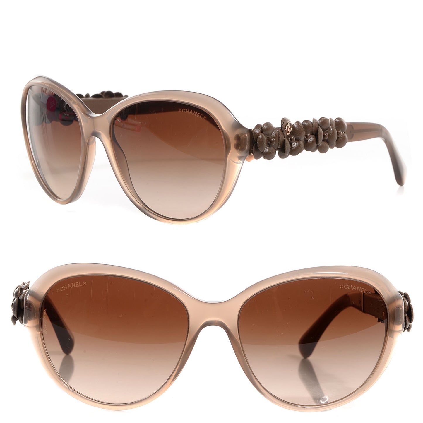 Lambskin Camellia CC Sunglasses 5316 Q Brown
