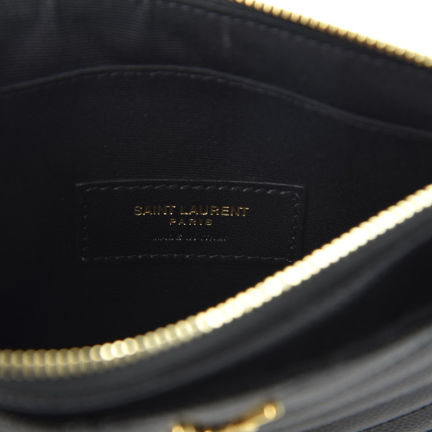 Saint Laurent Grain De Poudre Chevron Monogram Bill Pouch Black 8 of 10