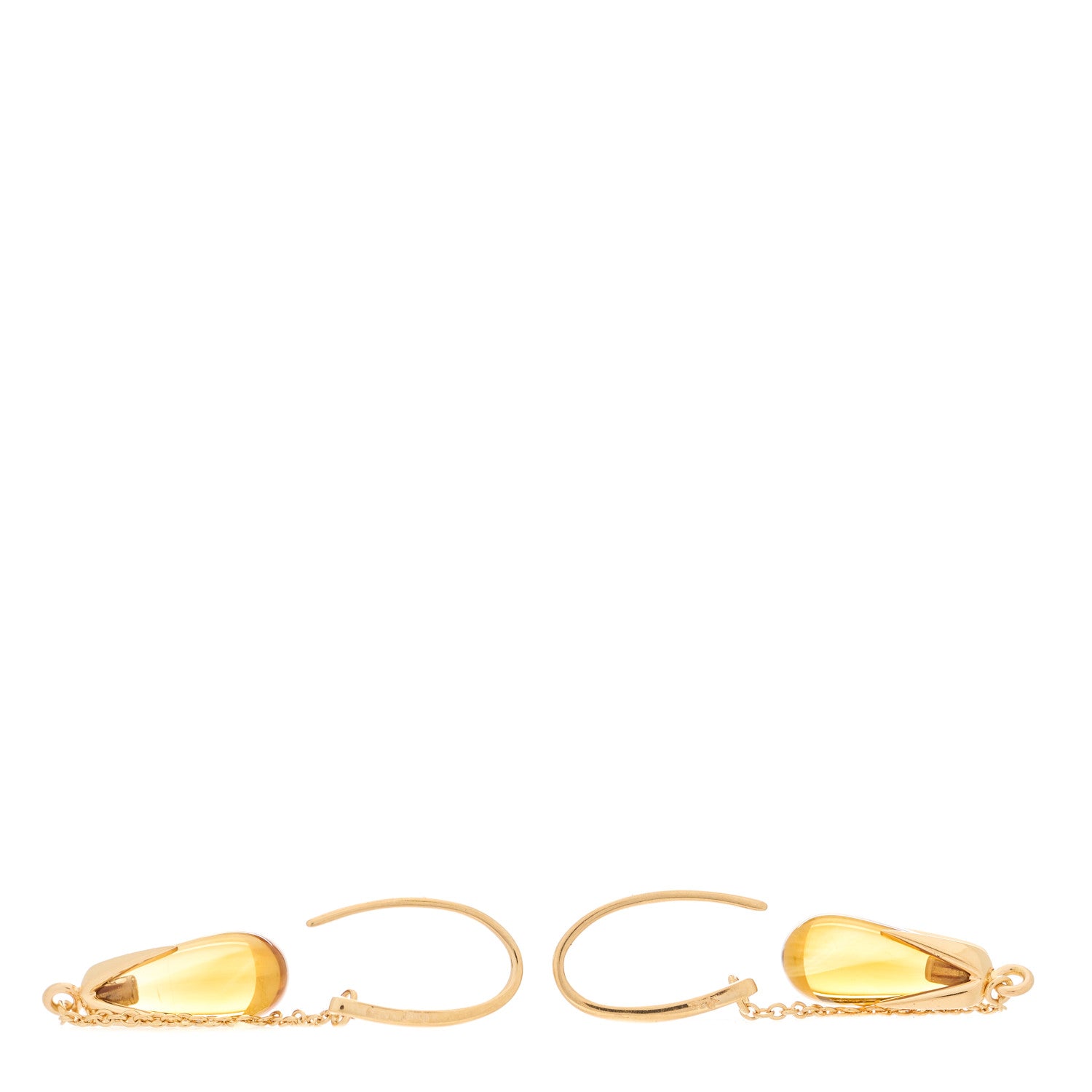 Pomellato 18K Yellow Gold Citrine Drop Earrings 3 of 5