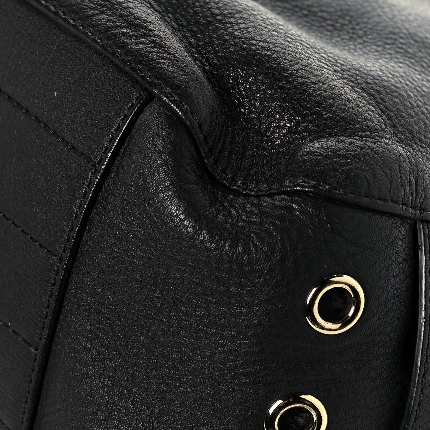 Soft Grain Calfskin Tillie Satchel Black