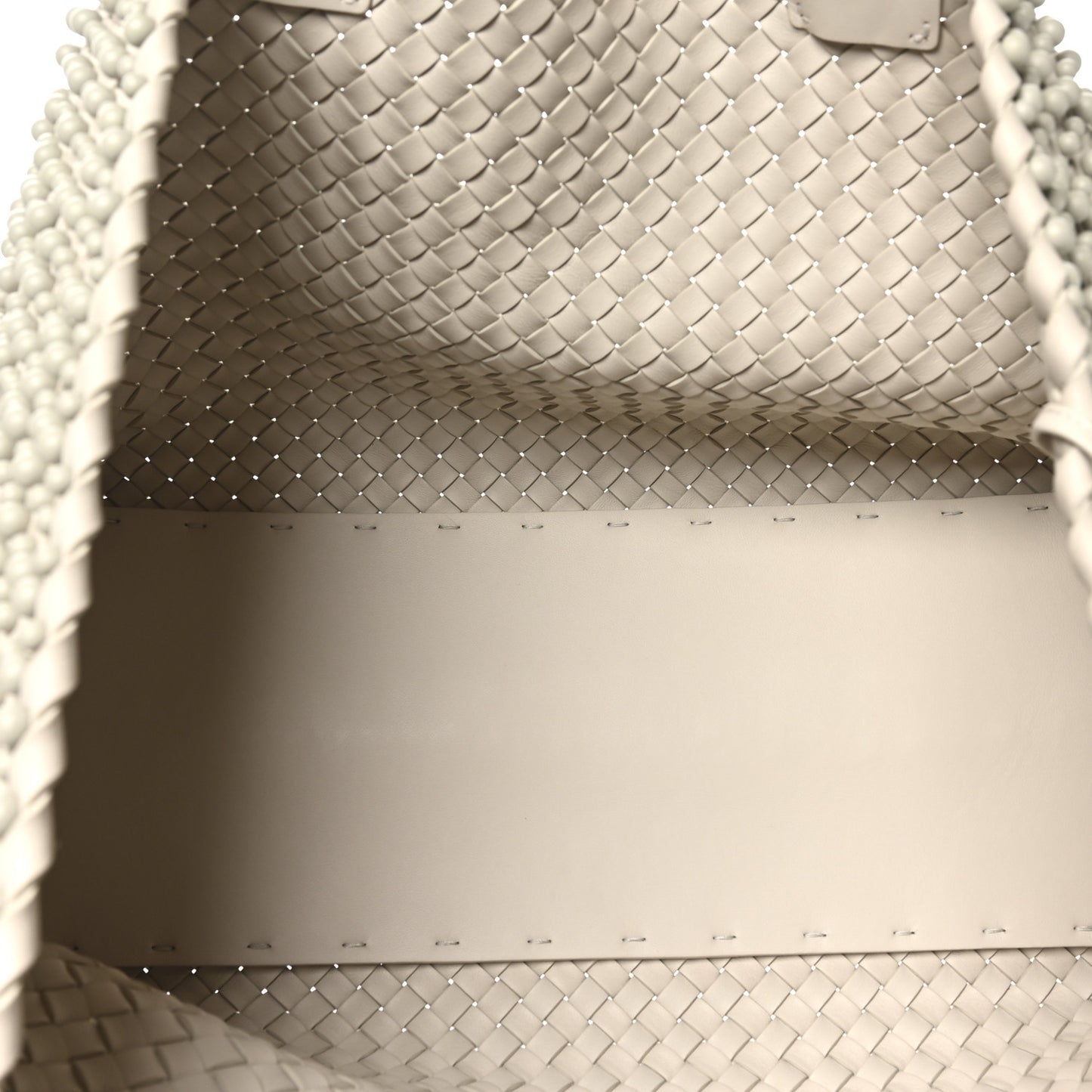 Nappa Intrecciato Beaded Medium Cabat Cream
