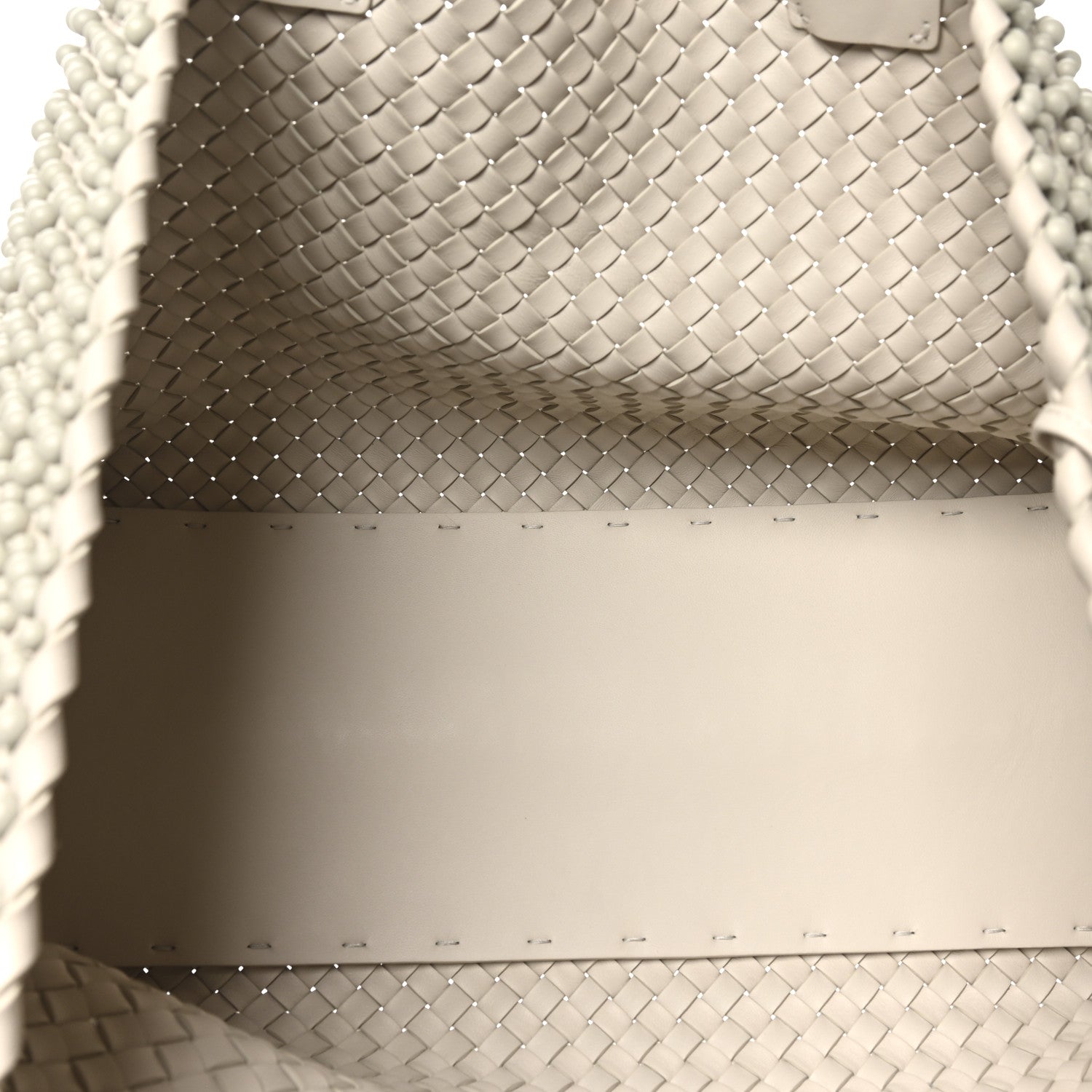 Bottega Veneta Nappa Intrecciato Beaded Medium Cabat Cream 6 of 10