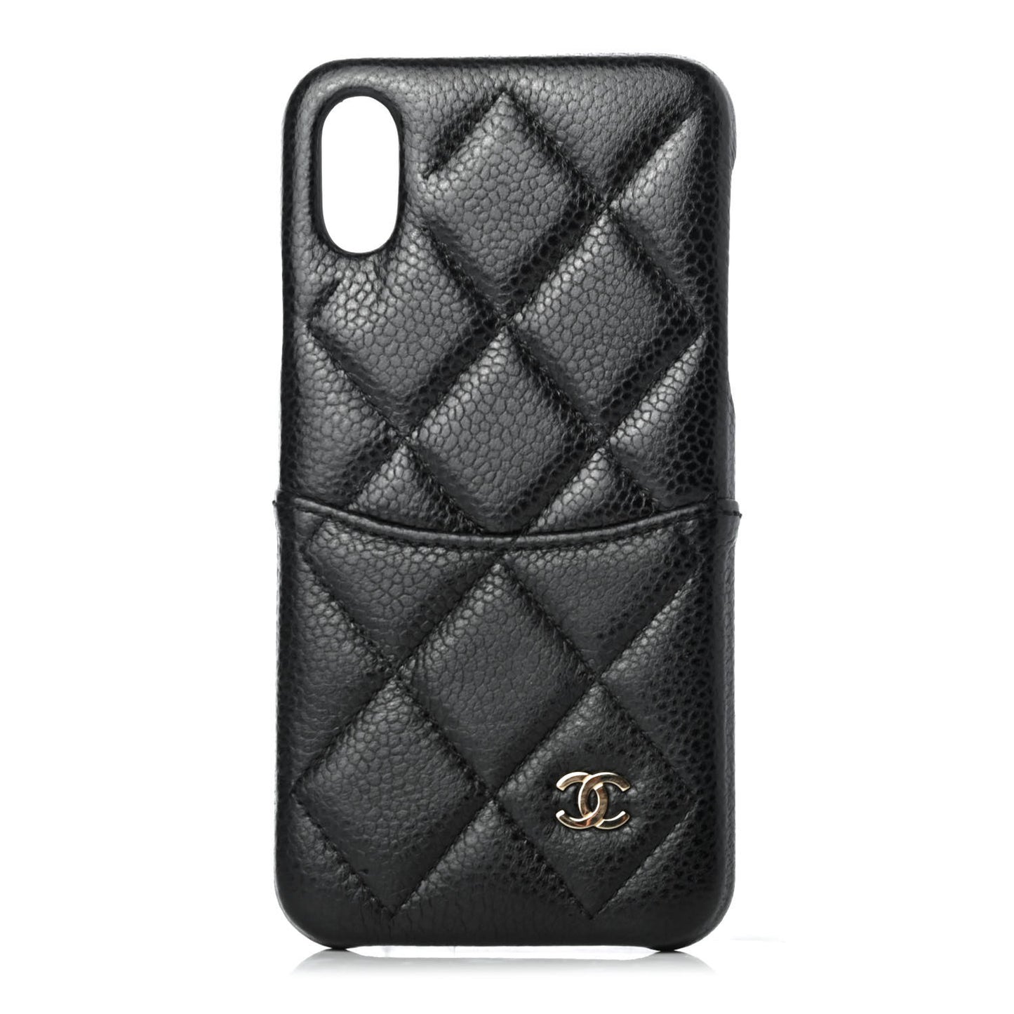 Caviar Quilted iPhone X Coco Tech Case Black