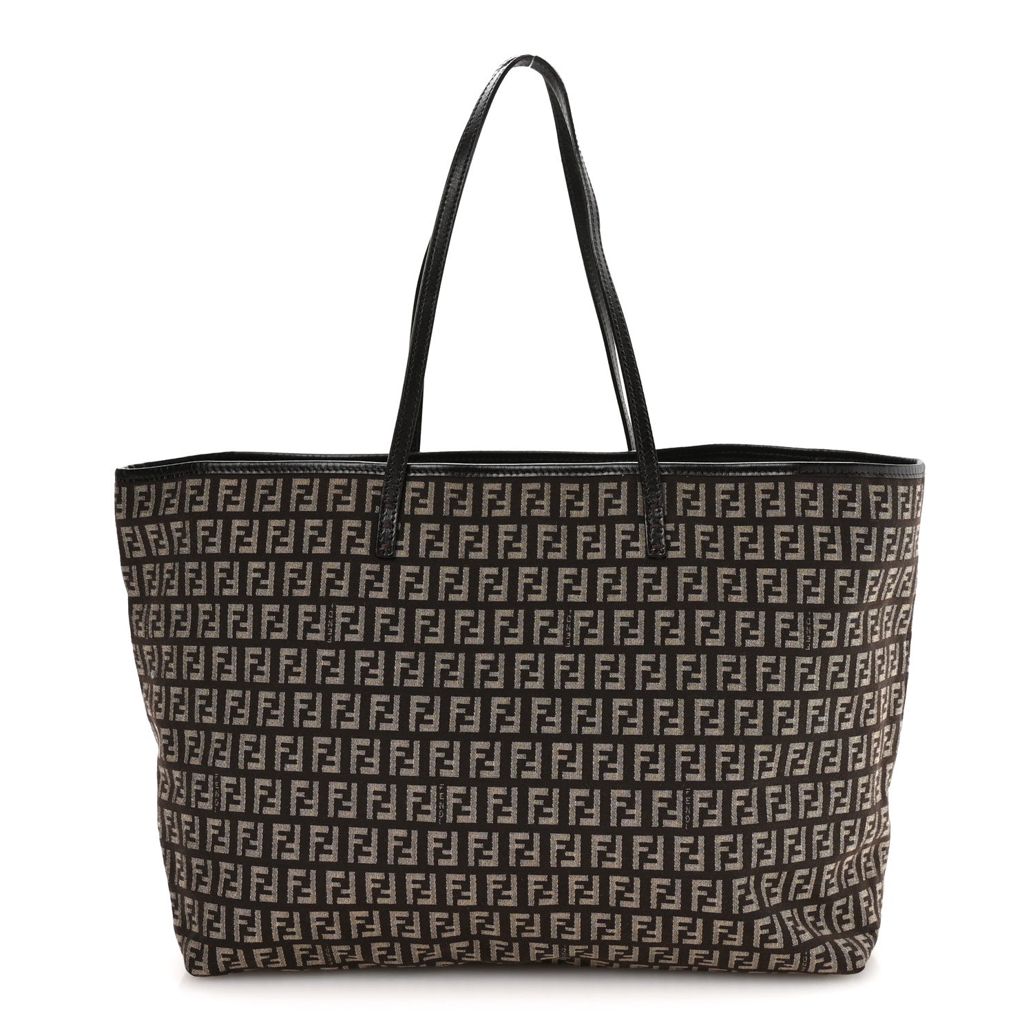 Fendi Zucchino Vitello Roll Tote  Testa di Moro Beige 1 of 10