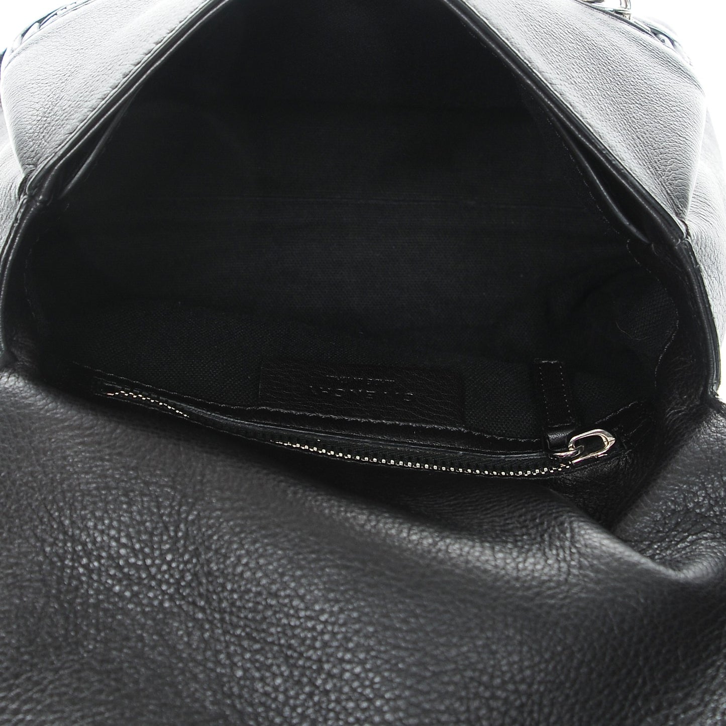 Waxy Grained Calfskin Mini Pandora Pure Flap Bag Black
