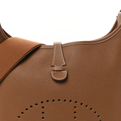Hermes Taurillon Clemence Evelyne III PM Gold 8 of 11