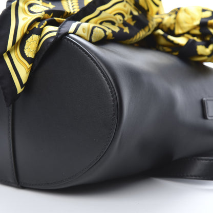 Versace Calfskin Barocco Scarf Bucket Bag Black 10 of 10