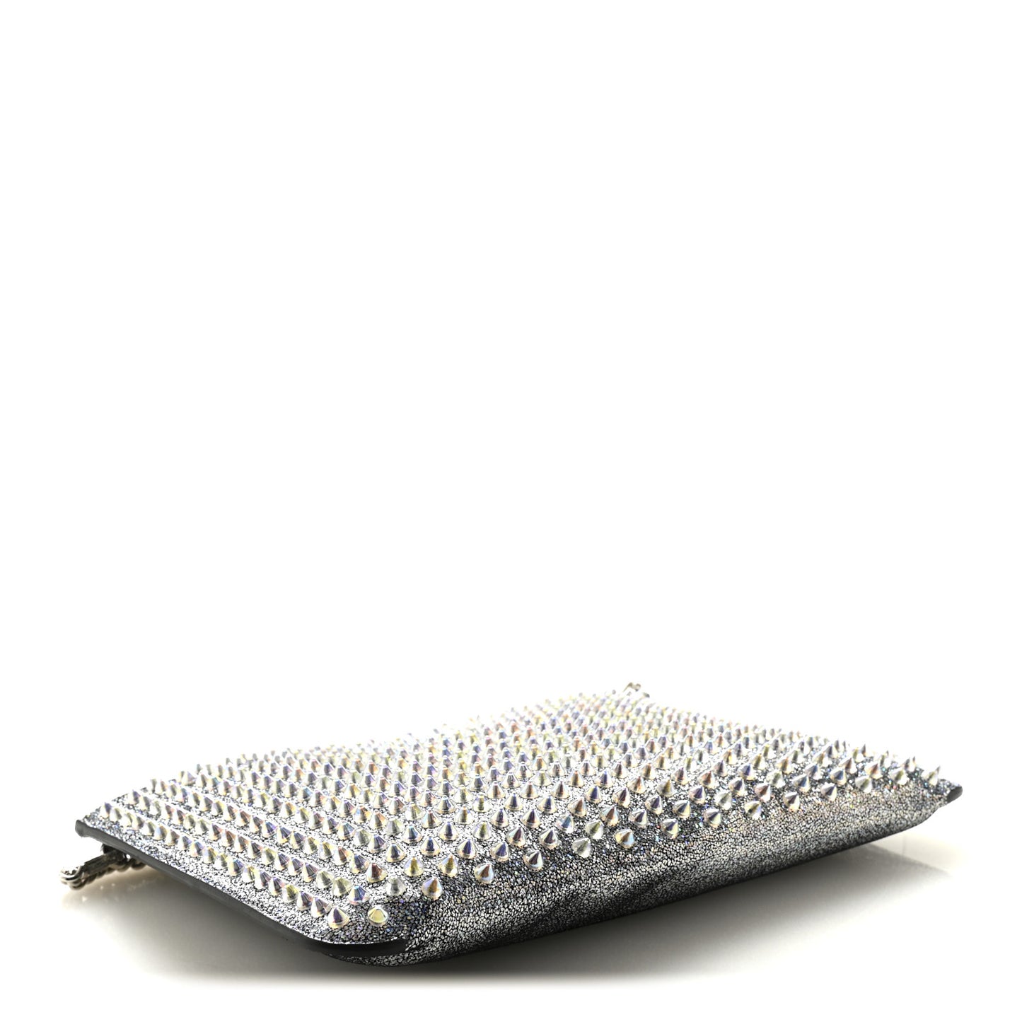 Nappa Mica Studded Loubiclutch Silver