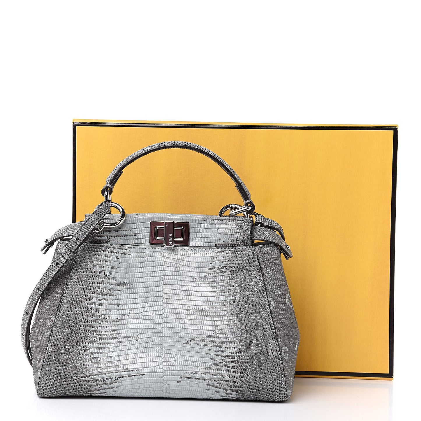 Lizard Togo Shiny Nappa Mini Peekaboo Iconic Satchel Pale Blue