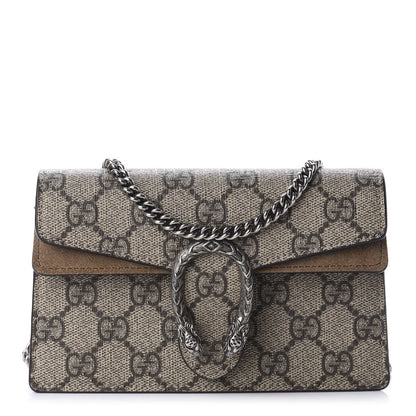 Gucci GG Supreme Monogram Super Mini Dionysus Shoulder Bag Taupe 1 of 12