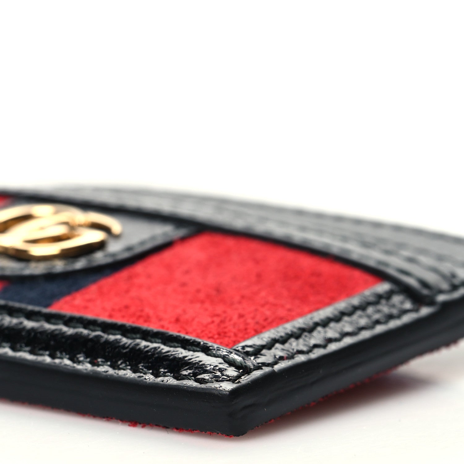Gucci Suede Patent Ophidia Card Holder Hibiscus Red Black 9 of 9