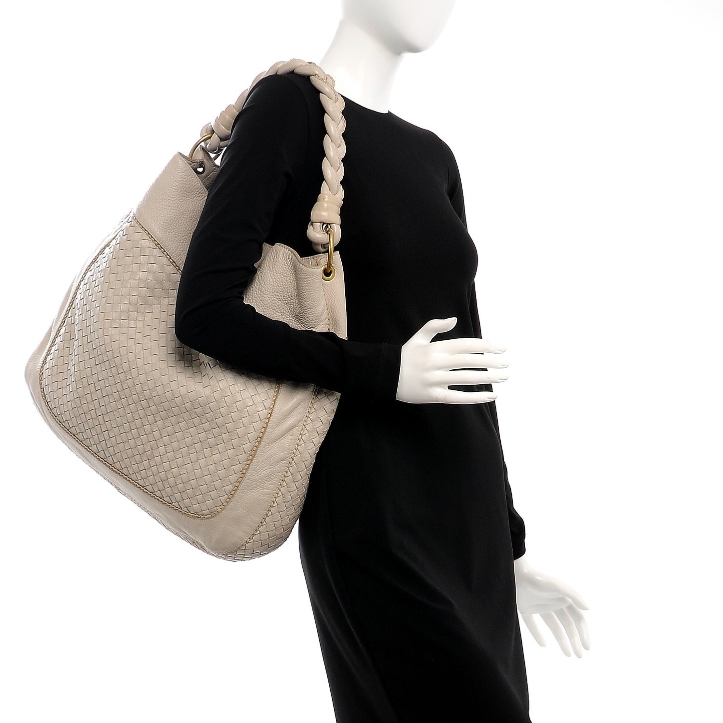 Cervo Intrecciato Shoulder Bag Pergamena