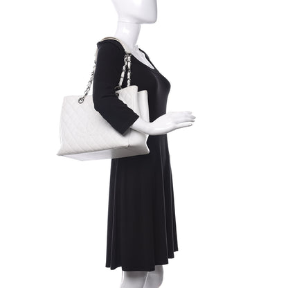 Chanel Caviar Quilted Grand Shopping Tote GST White 3 of 23