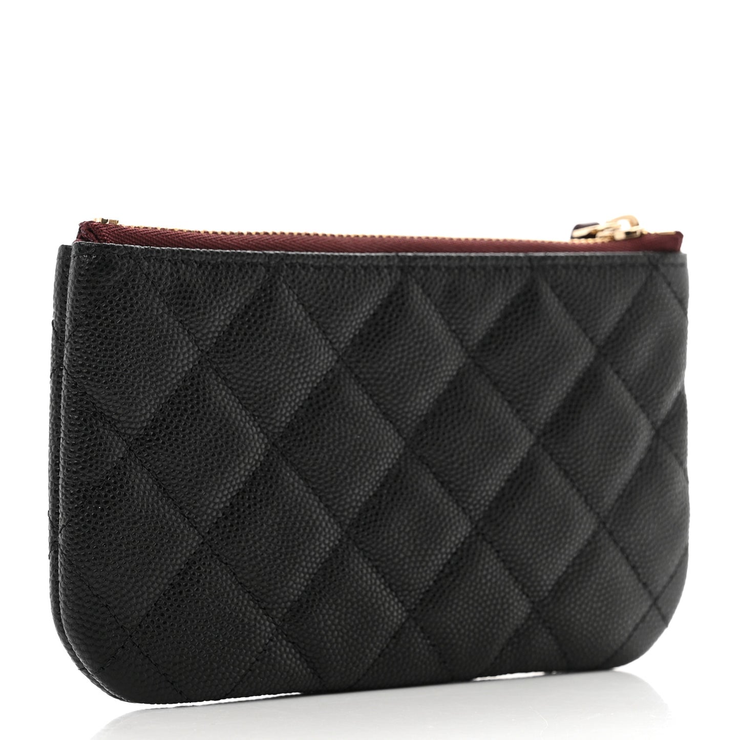 Caviar Quilted Small Cosmetic Case Black