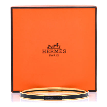 Hermes Enamel Printed Extra Narrow Printed Bracelet 70 Blue 6 of 6