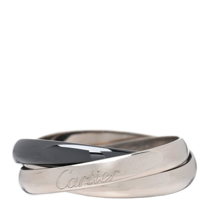 Cartier 18K White Gold Black Ceramic Trinity Ring 62 10 1 of 4