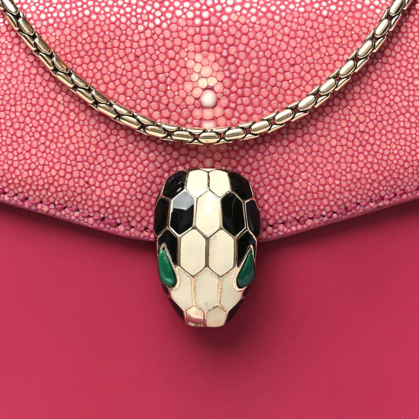 Calfskin Galuchat Serpenti Forever Crossbody Bag Pink