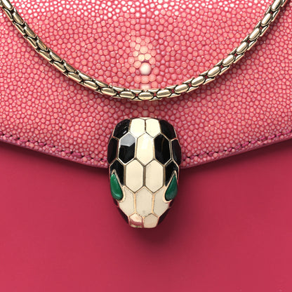 Bulgari Calfskin Galuchat Serpenti Forever Crossbody Bag Pink 7 of 11