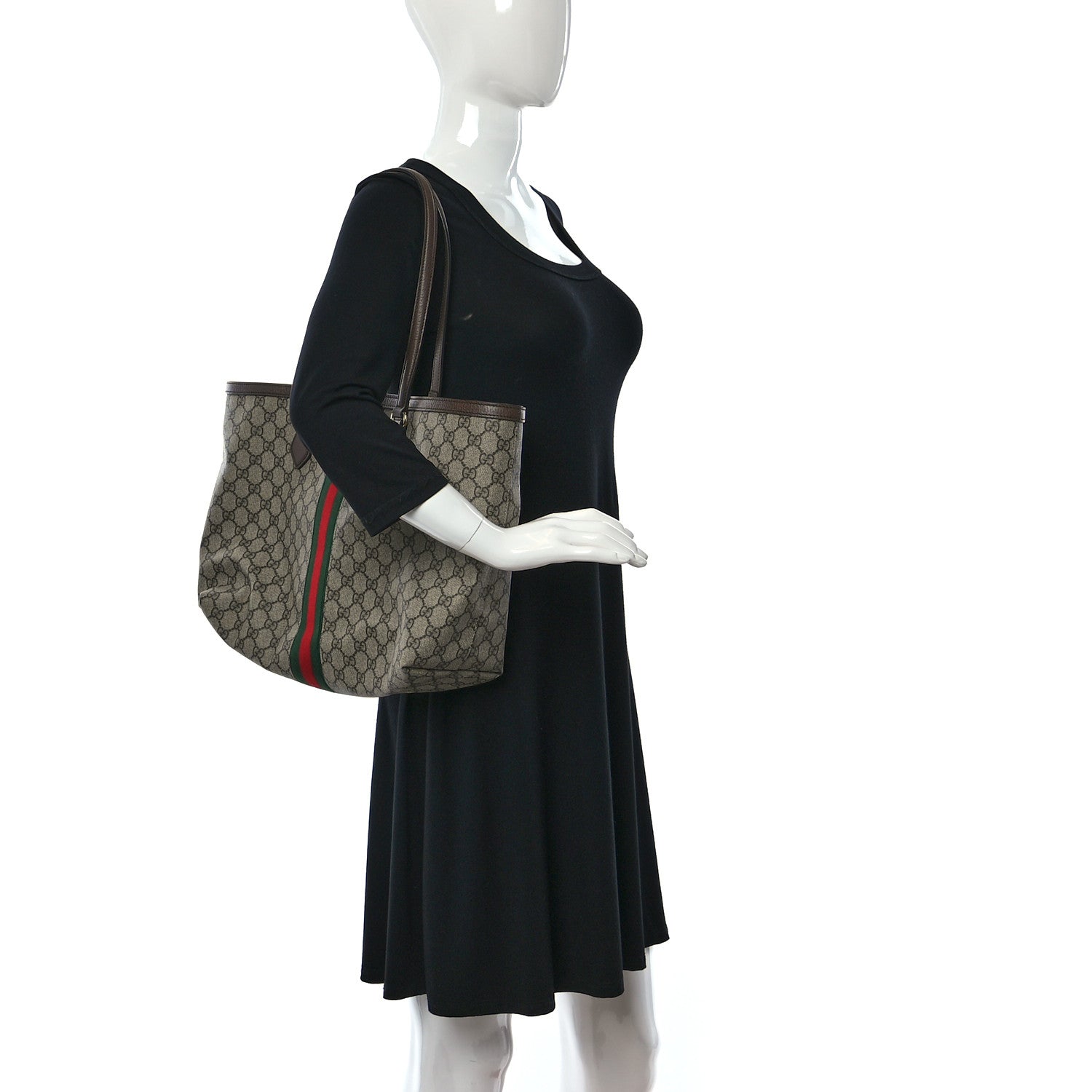 Gucci GG Supreme Monogram Medium Ophidia Shopping Tote Brown 2 of 10