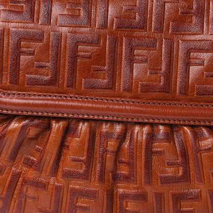 Fendi Vitello Bottalato FF Embossed Small Chef Shoulder Bag Ruggine 12 of 15