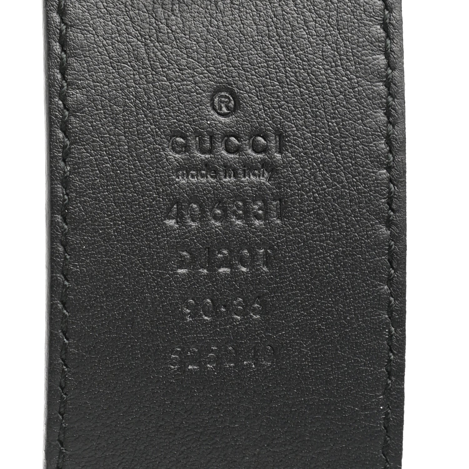 Gucci Textured Calfskin Double G 40mm Belt 90 36 Black 3 of 4