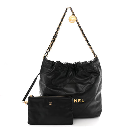 Chanel Shiny Calfskin Quilted Small Chanel 22 Black 3 of 11