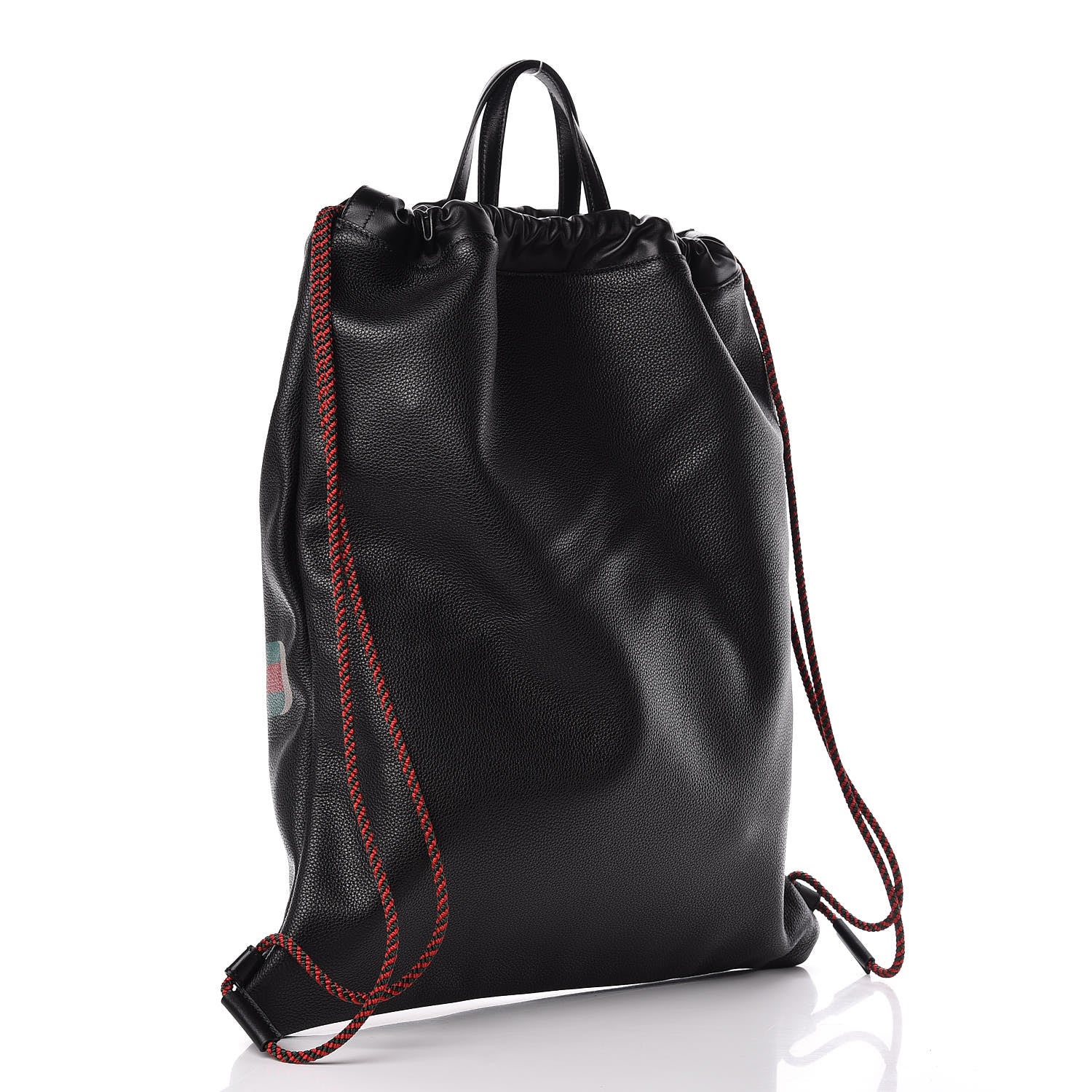Gucci Calfskin Logo Drawstring Backpack Black 4 of 11