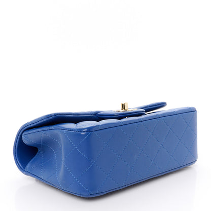 Chanel Lambskin Quilted Mini Top Handle Rectangular Flap Blue 4 of 12