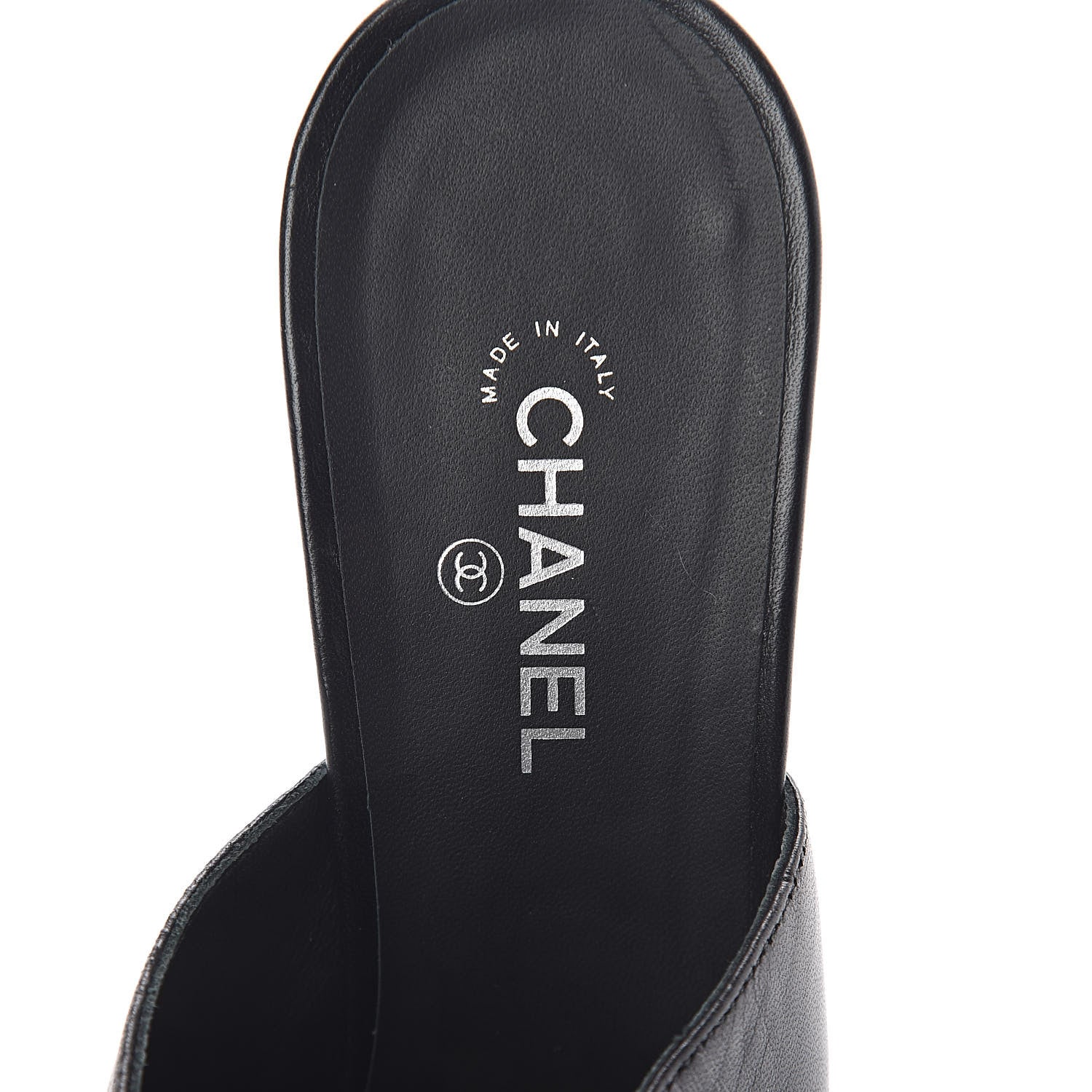 Chanel Lambskin Cap Toe CC Mules 38.5 Black 5 of 7