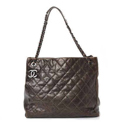 Chanel Iridescent Caviar Quilted Tall Chic Shopping Tote Dark Gold 1 of 16