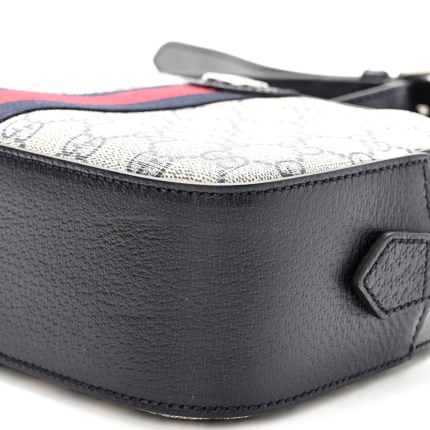 Gucci GG Supreme Monogram Textured Dollar Calfskin Web Small Ophidia Camera Bag Beige Blue 9 of 9